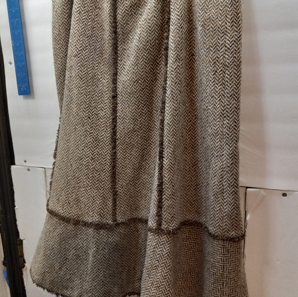 Ann Taylor Loft A-line 45 % Wool 55% Silk Tweed Acetate Lining 12 Brown Skirt - Picture 7 of 16